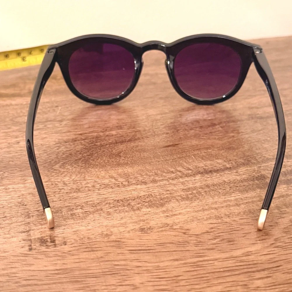 RS Eyeshop Ryan Simkhai Round Sunglasses Black Purple Lens Unisex Minimal Modern